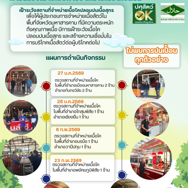 การตรวจเฝ้าระวังการจำหน่ายเนื้อโคปลอม