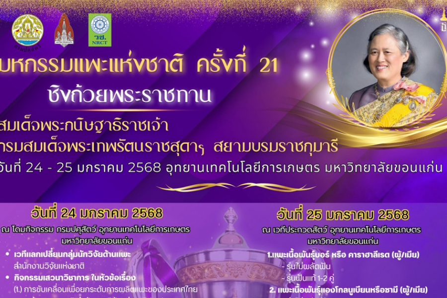 มหกรรมแพะแห่งชาติ ครั้งที่ 21 ชิงถ้วยพระราชทาน สมเด็จพระกนิษฐาธิราชเจ้า กรมสมเด็จพระเทพรัมนราชสุดาฯ สยามบรมราชกุมารี